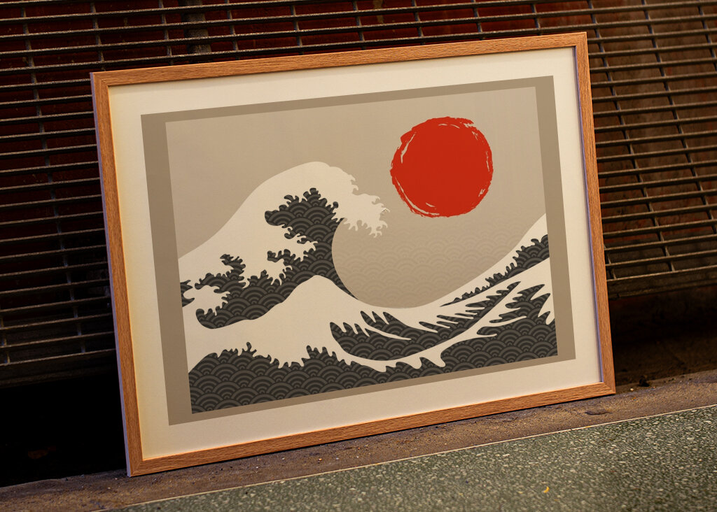 Welle und Rote Sonne