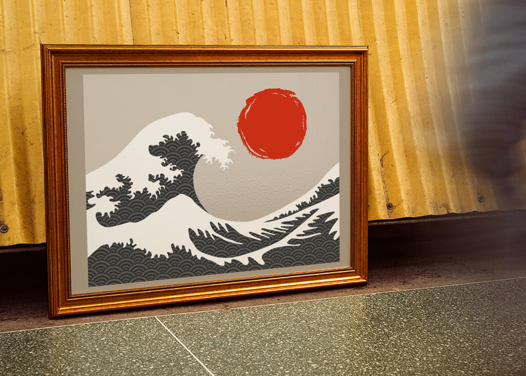 Welle und Rote Sonne