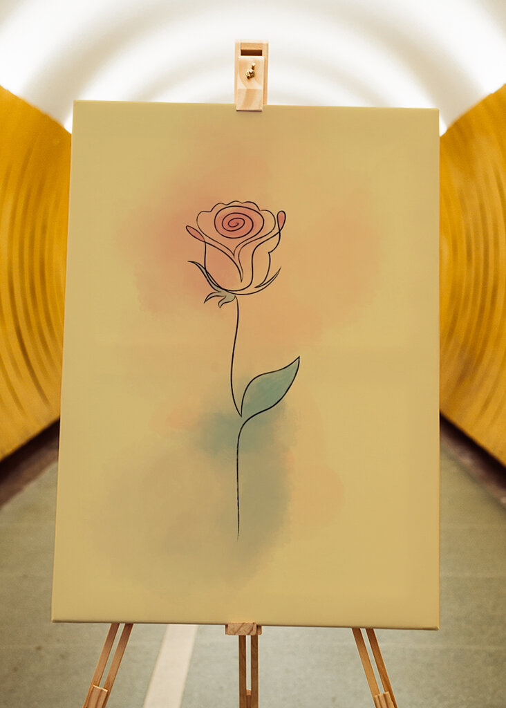 Elegante Rosenlinie Kunst