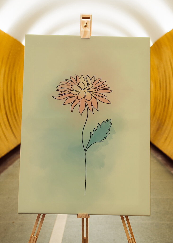 Minimalist Dahlia Art