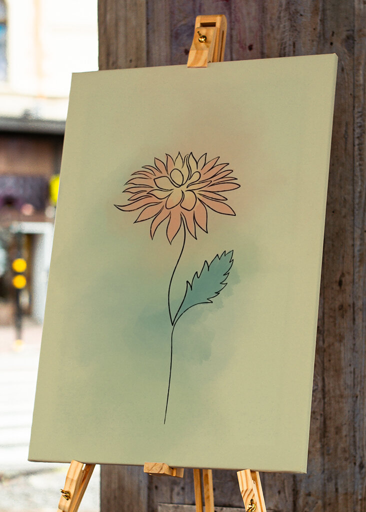 Minimalist Dahlia Art