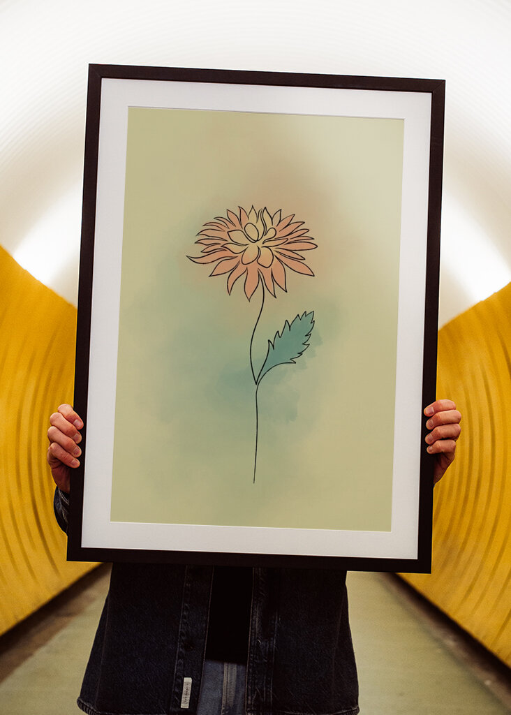 Minimalist Dahlia Art