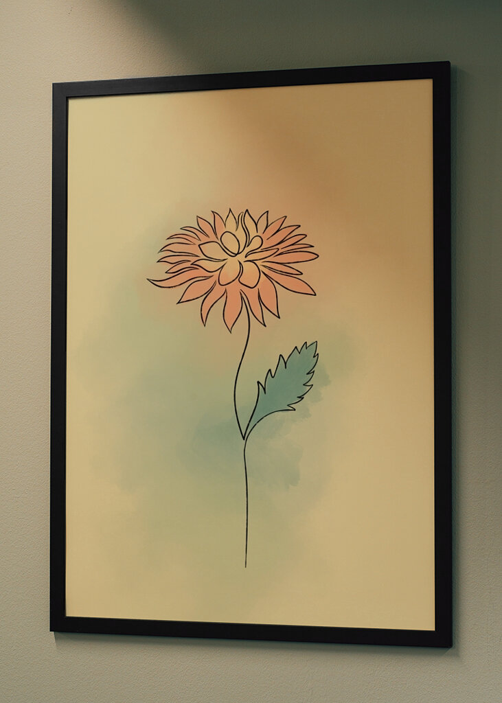 Minimalist Dahlia Art