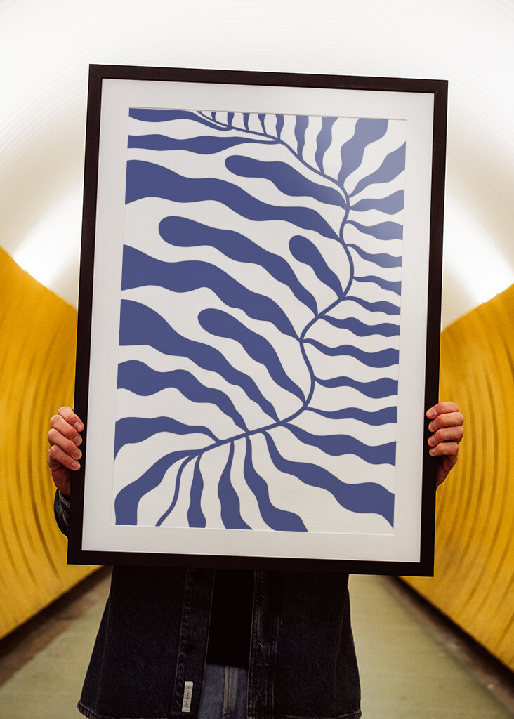 Blå abstrakte bølger