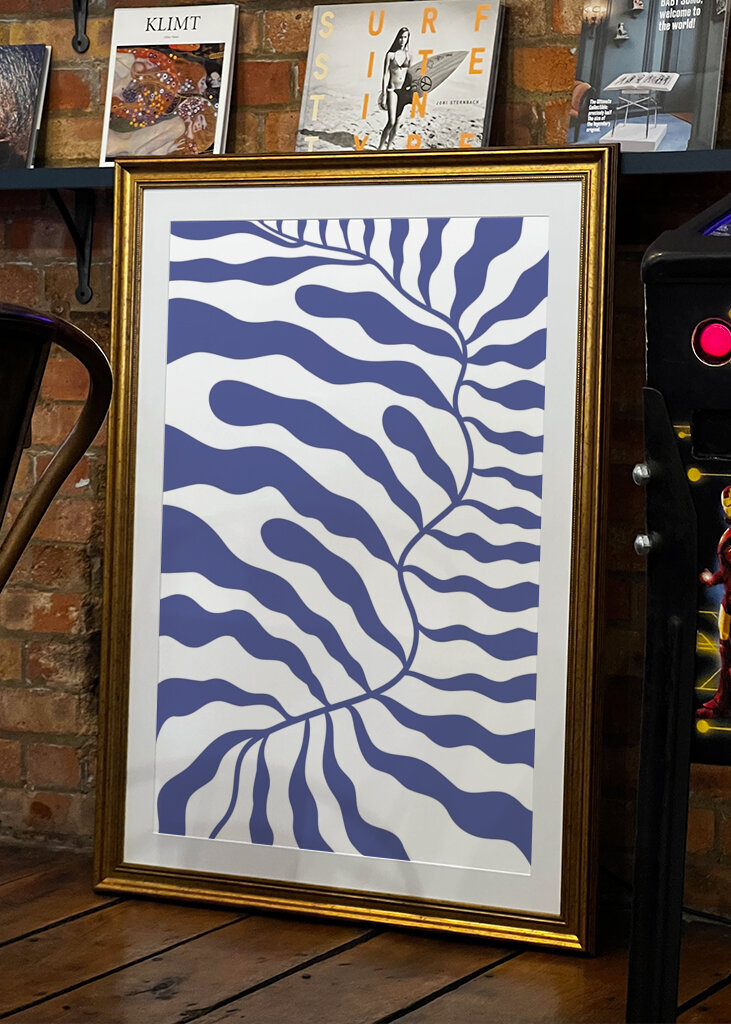 Blå abstrakte bølger