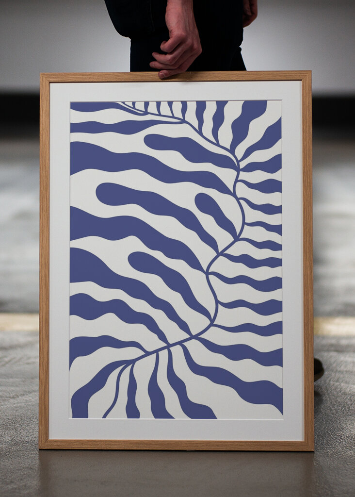 Blå abstrakte bølger