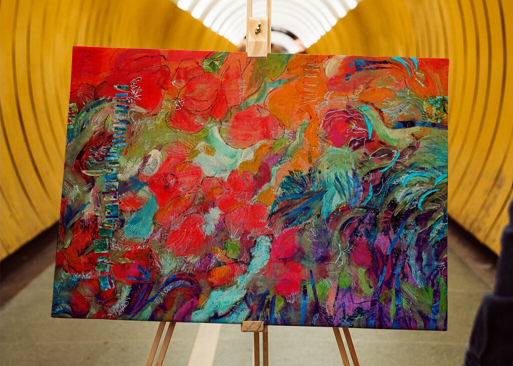 Lebendige abstrakte Blüte