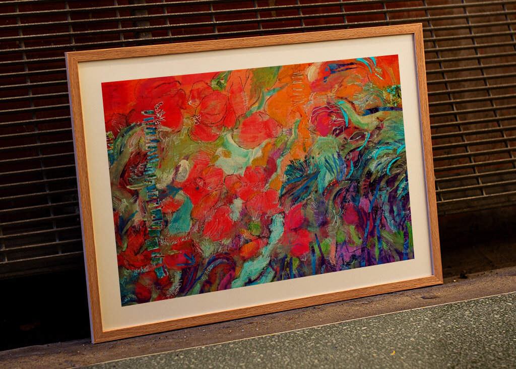 Lebendige abstrakte Blüte