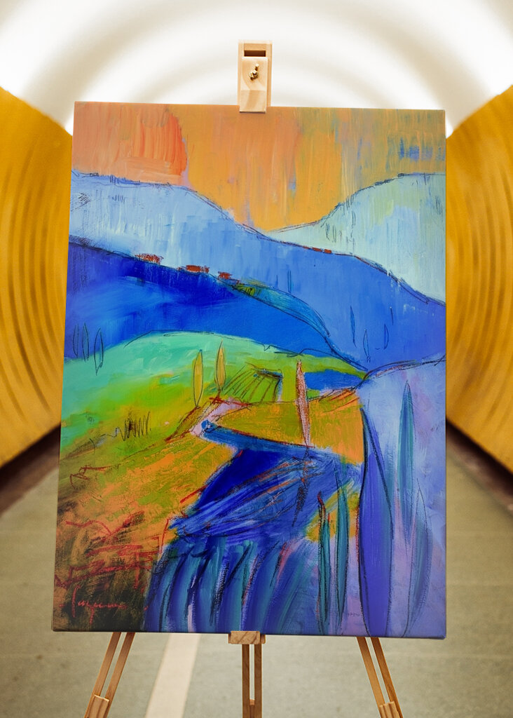 Lebendiger Blick auf die Hügel