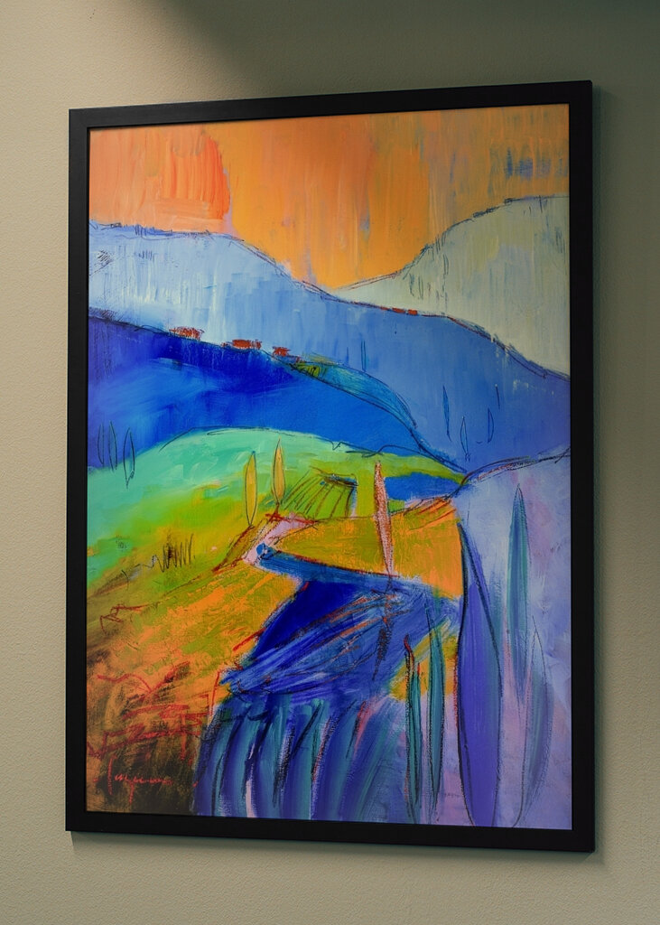 Lebendiger Blick auf die Hügel