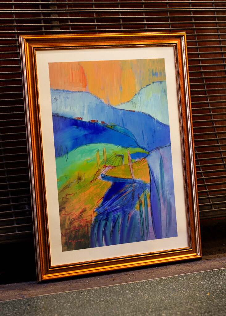 Lebendiger Blick auf die Hügel