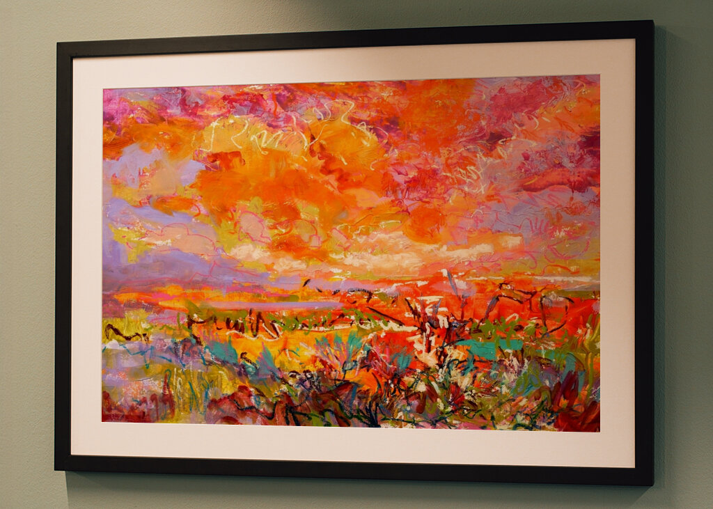 Lebendige Glückseligkeit bei Sonnenuntergang