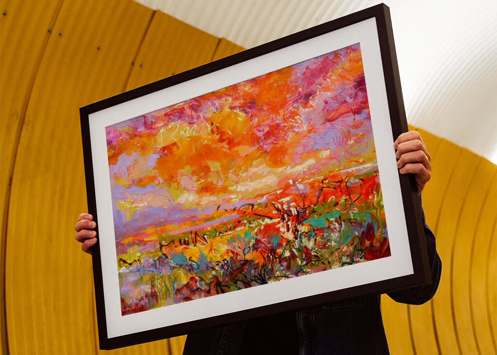 Lebendige Glückseligkeit bei Sonnenuntergang