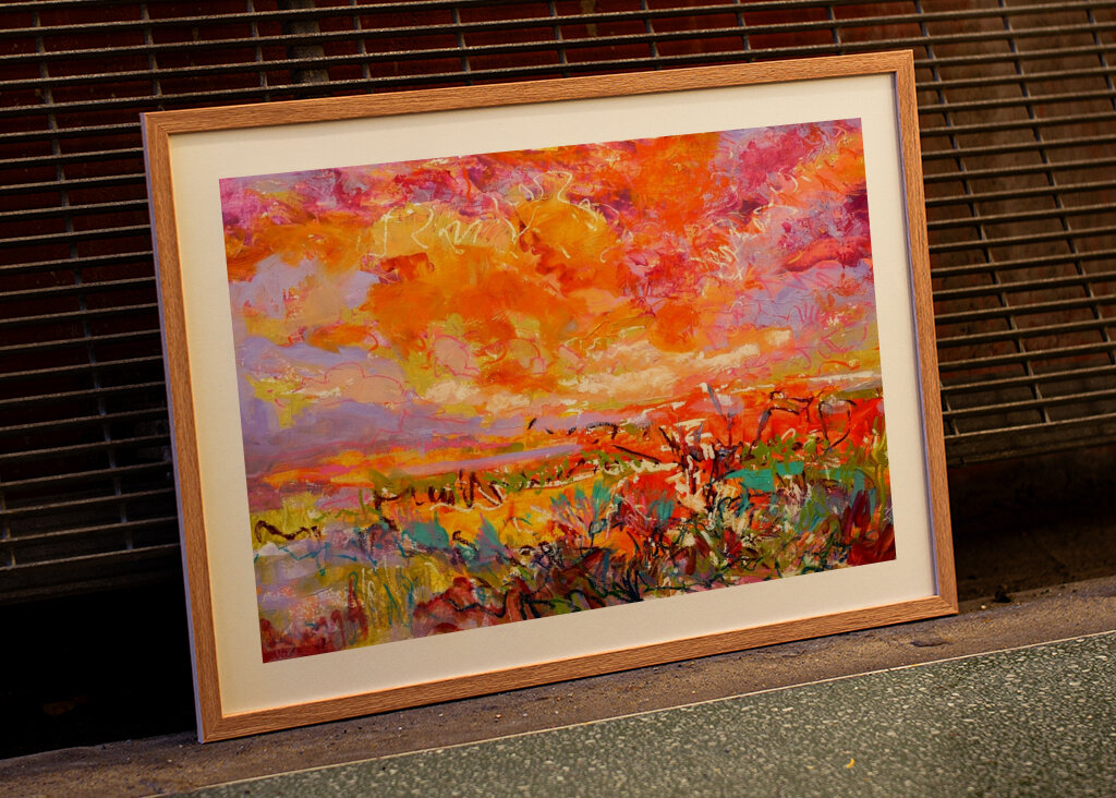 Lebendige Glückseligkeit bei Sonnenuntergang