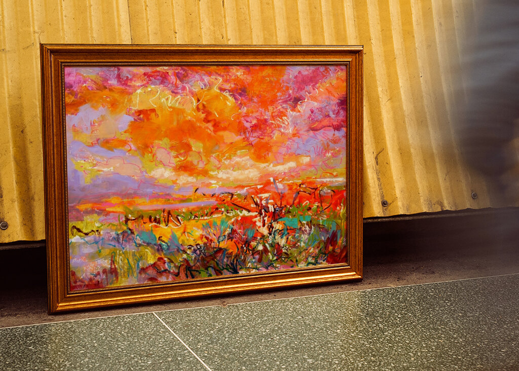 Lebendige Glückseligkeit bei Sonnenuntergang