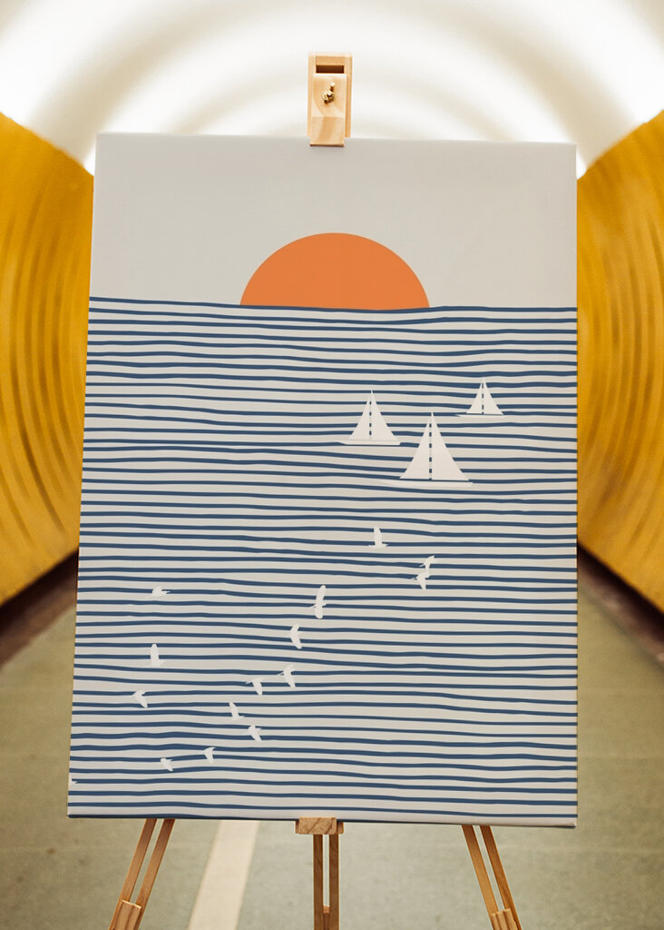 Vela serena ao pôr do sol