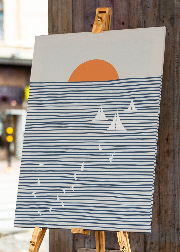 Vela serena ao pôr do sol