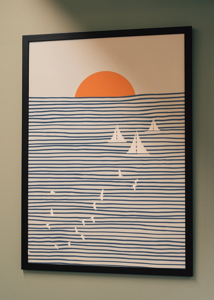 Vela serena ao pôr do sol