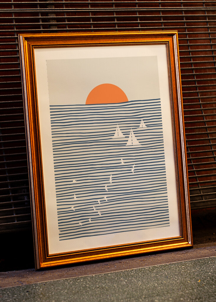 Vela serena ao pôr do sol