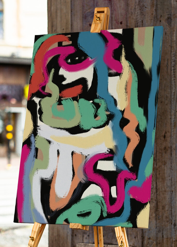 Vibrant Abstract Faces