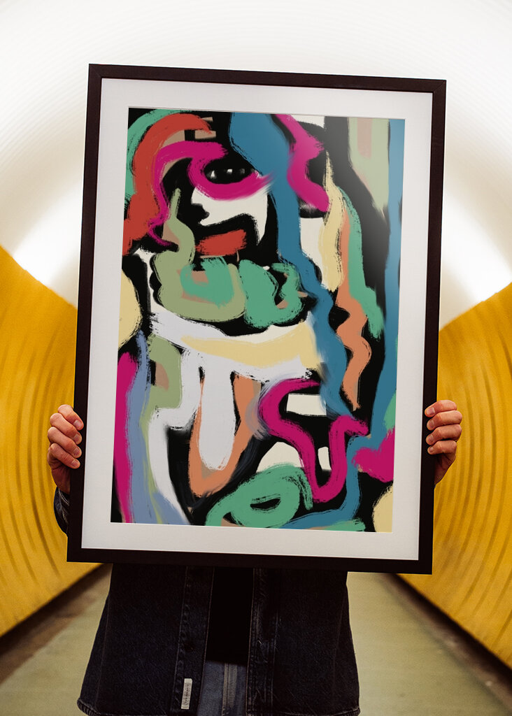 Vibrant Abstract Faces