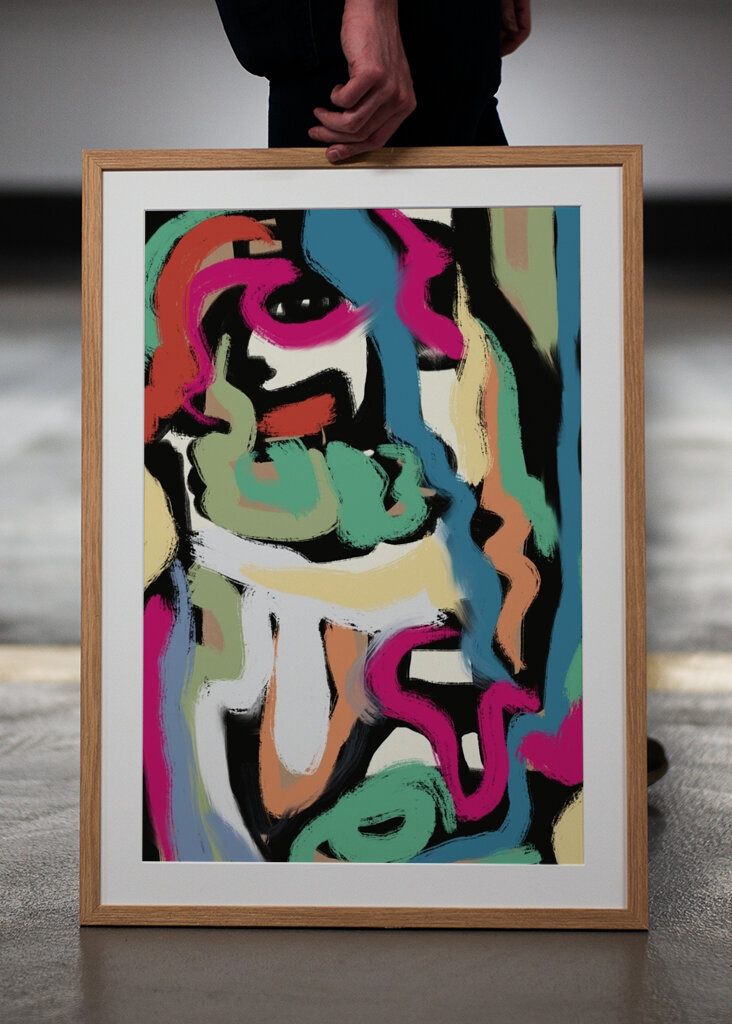 Vibrant Abstract Faces