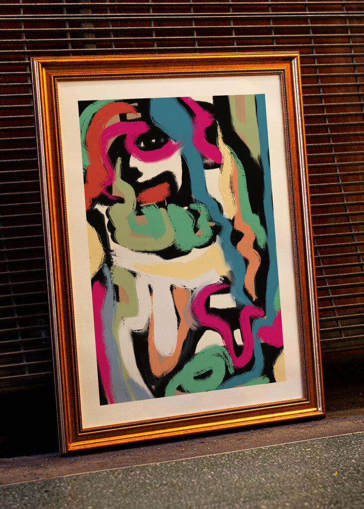 Vibrant Abstract Faces