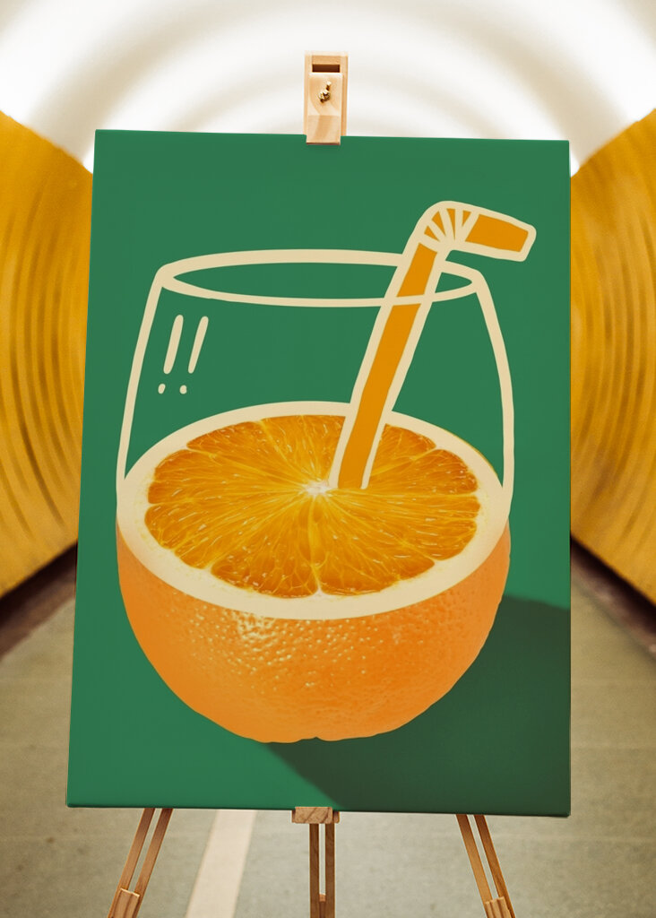 Arte do suco de laranja