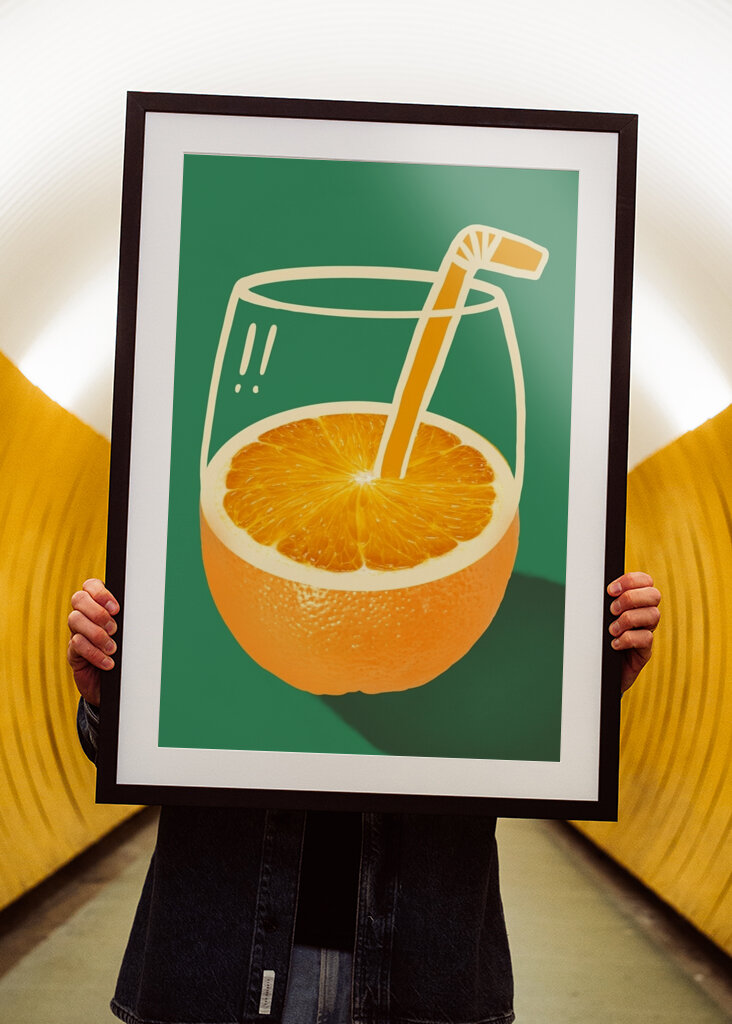 Arte do suco de laranja