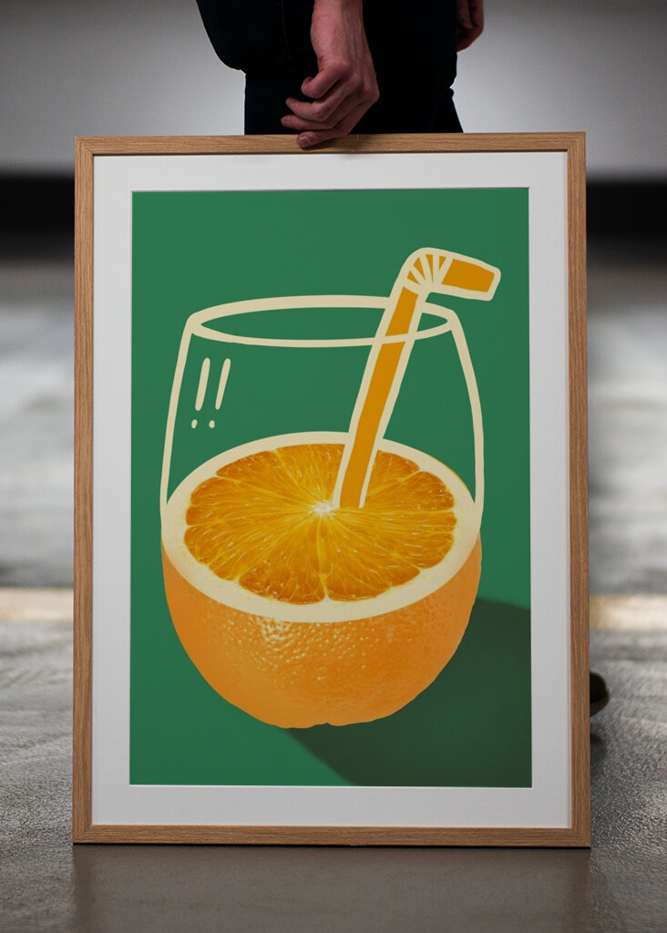 Arte do suco de laranja