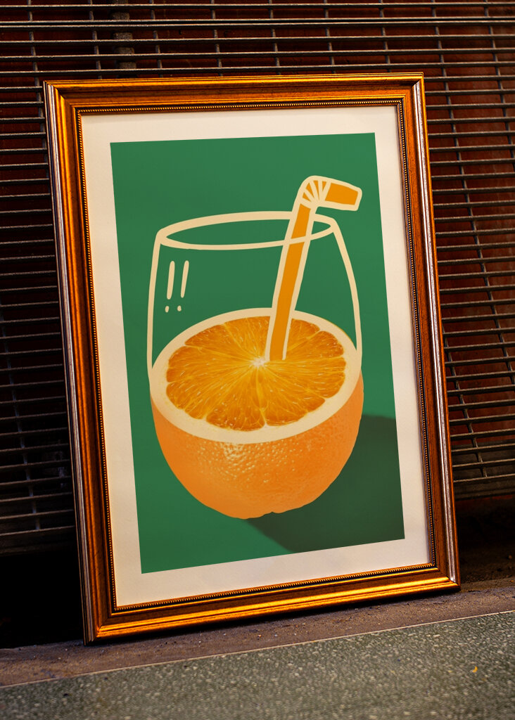 Arte do suco de laranja