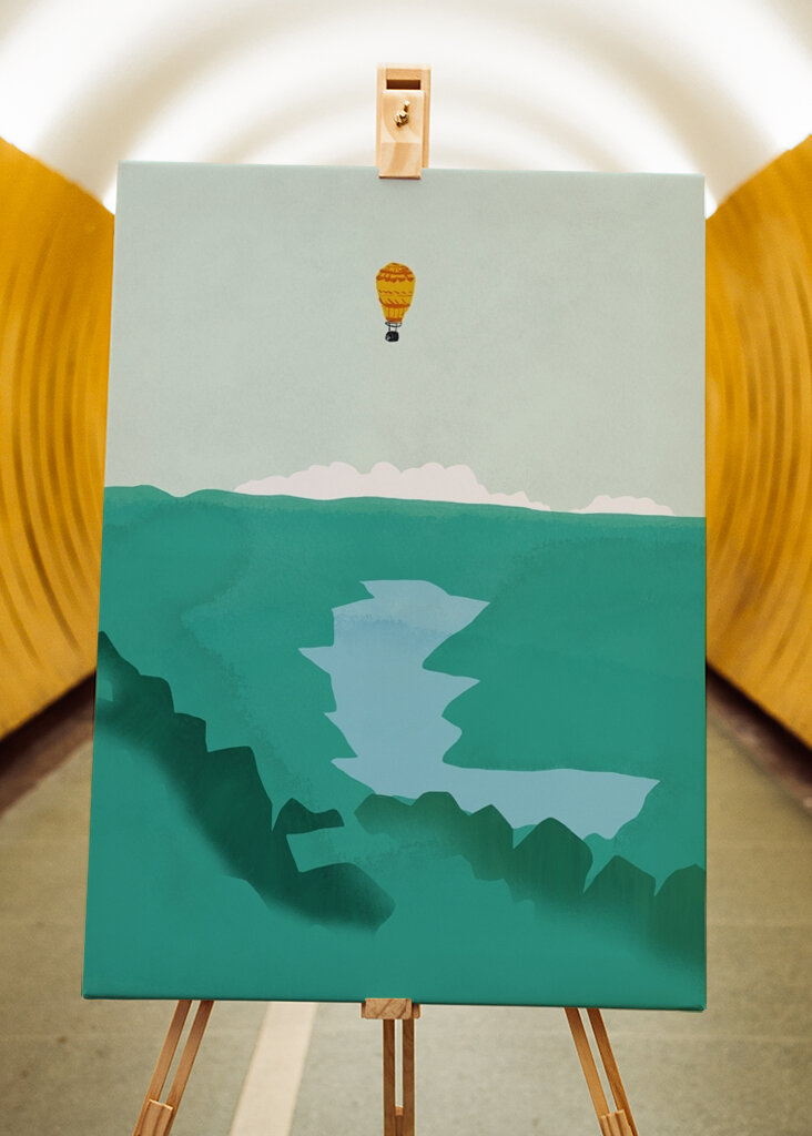 Ballon über dem See