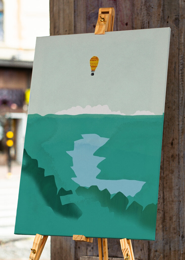 Ballon über dem See