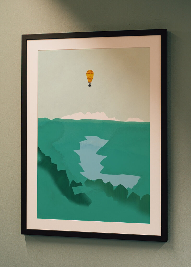 Ballon über dem See