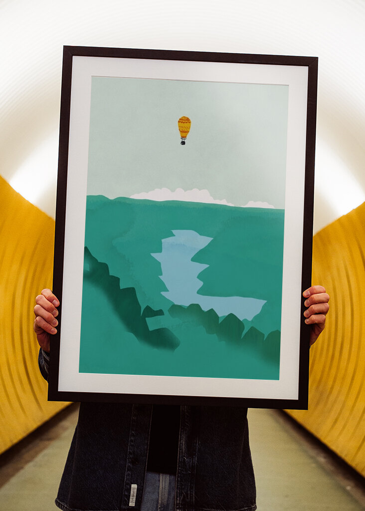 Ballon über dem See