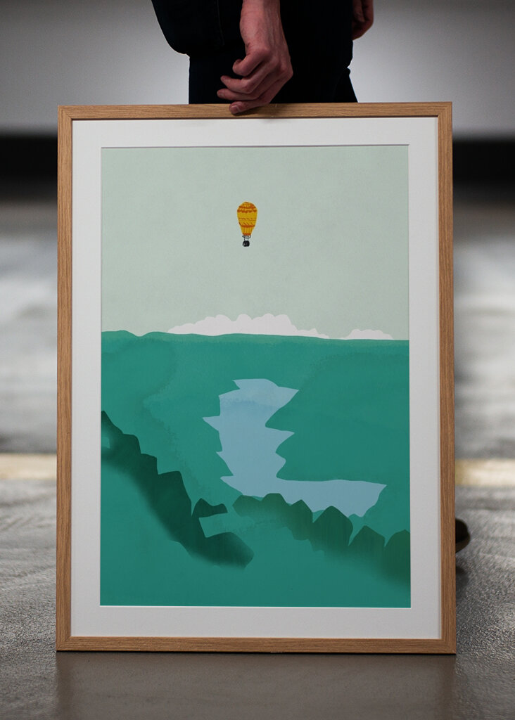 Ballon über dem See