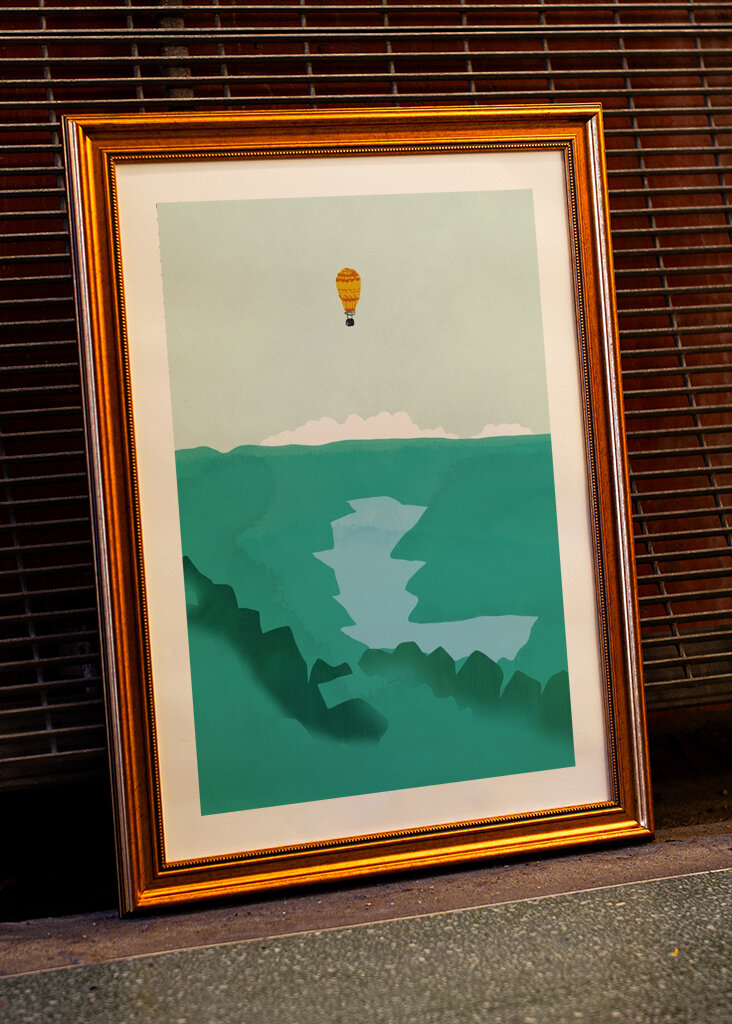 Ballon über dem See