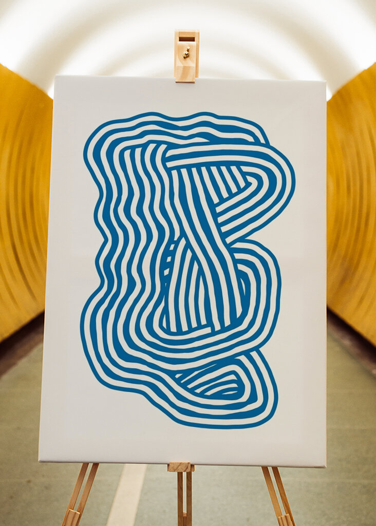 Blå abstrakte kurver