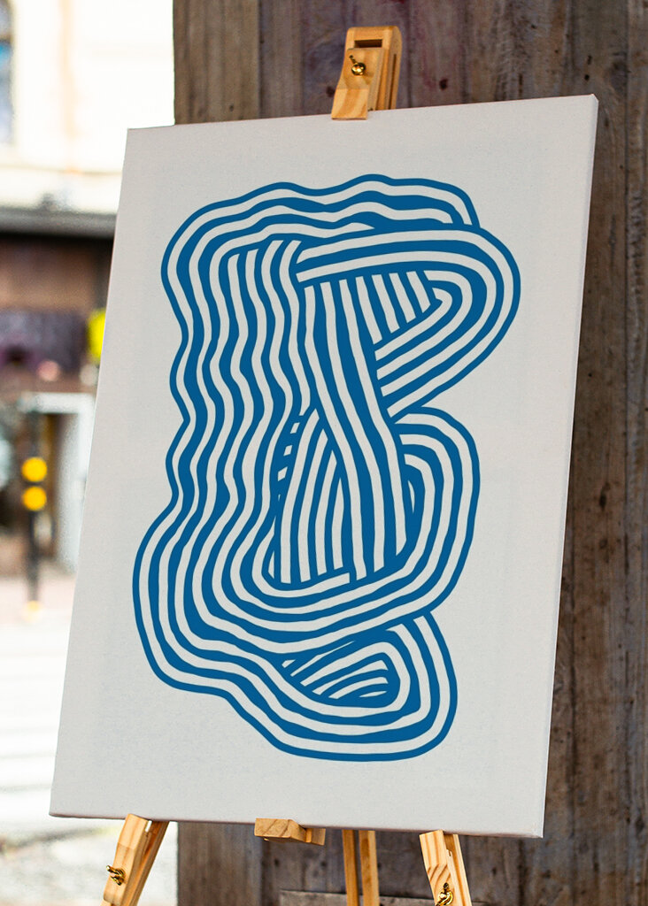 Blå abstrakte kurver