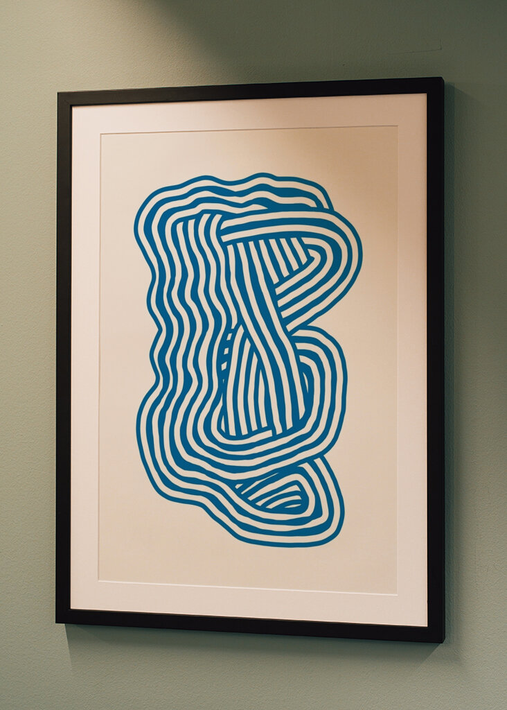 Blå abstrakte kurver