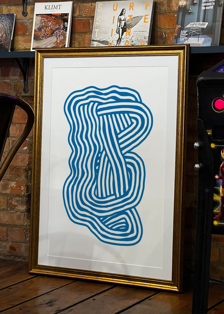 Blå abstrakte kurver