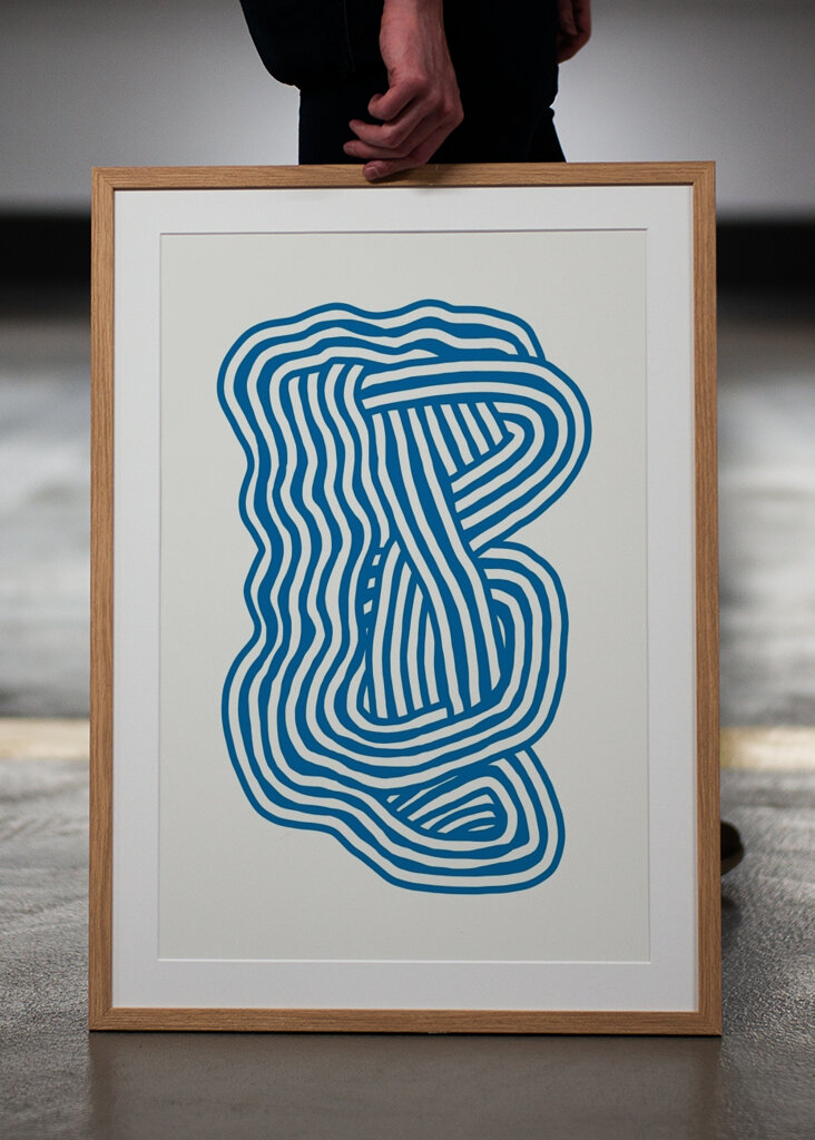 Blå abstrakte kurver