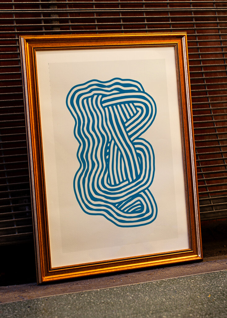 Blå abstrakte kurver