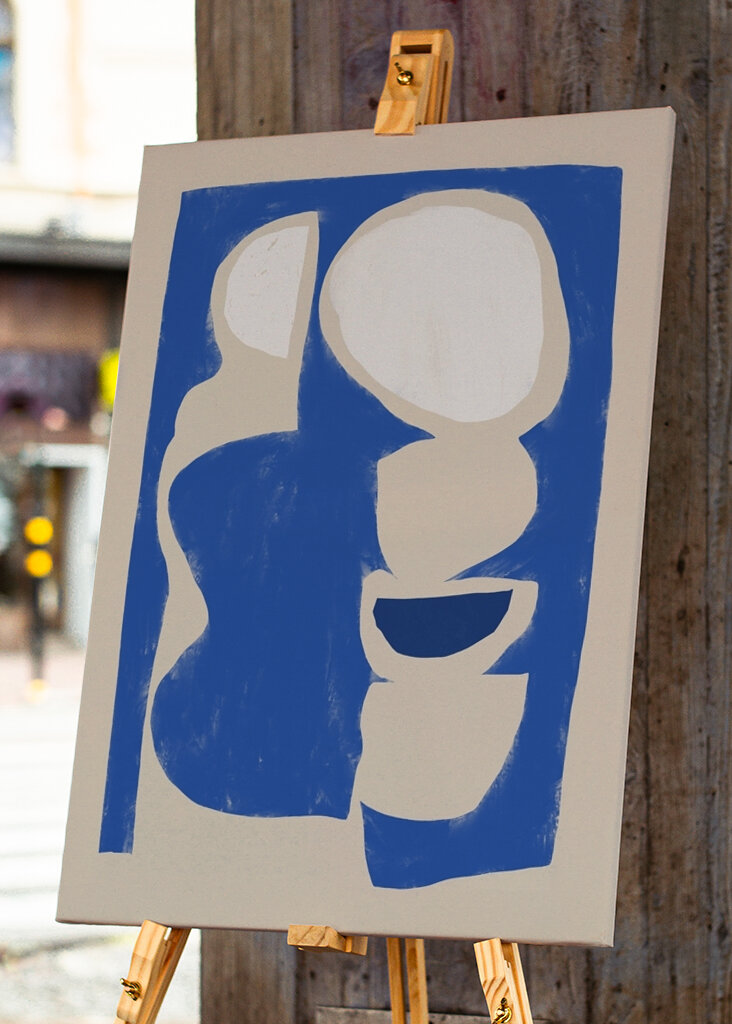 Abstrakte blå former