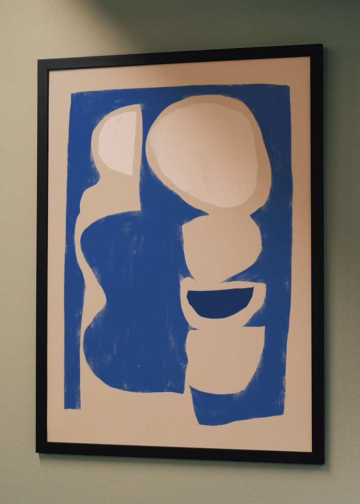 Abstrakte blå former