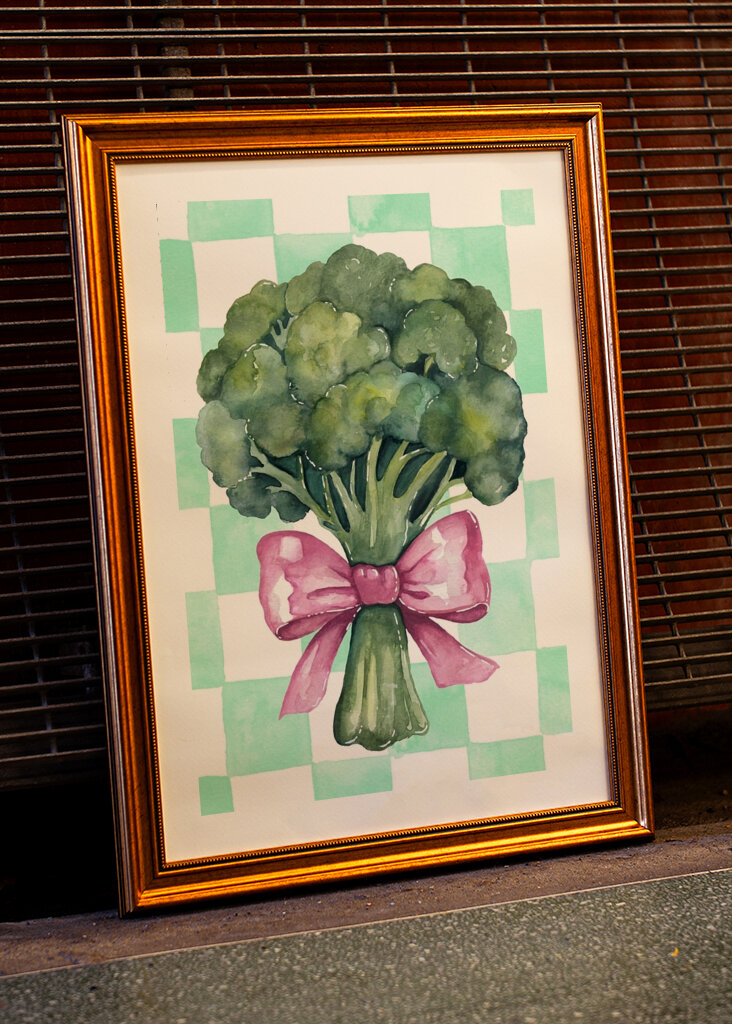 Brokkoli med rosa bånd