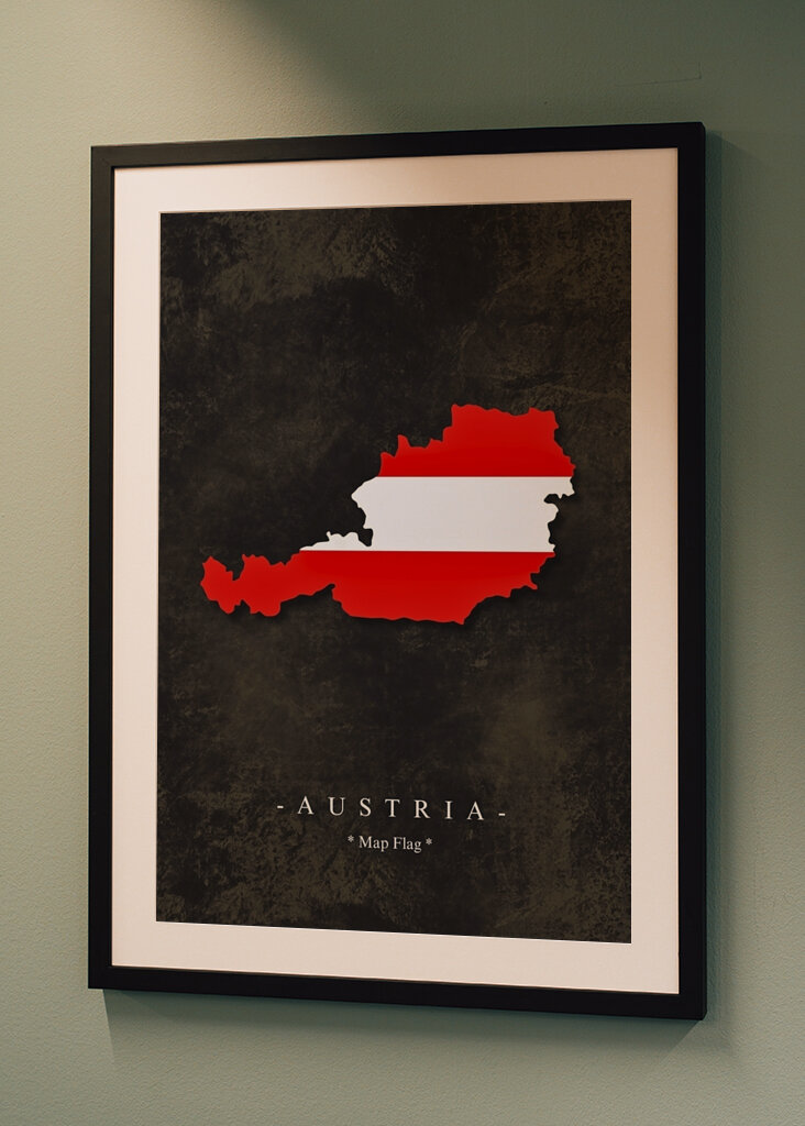Austria Map Flag