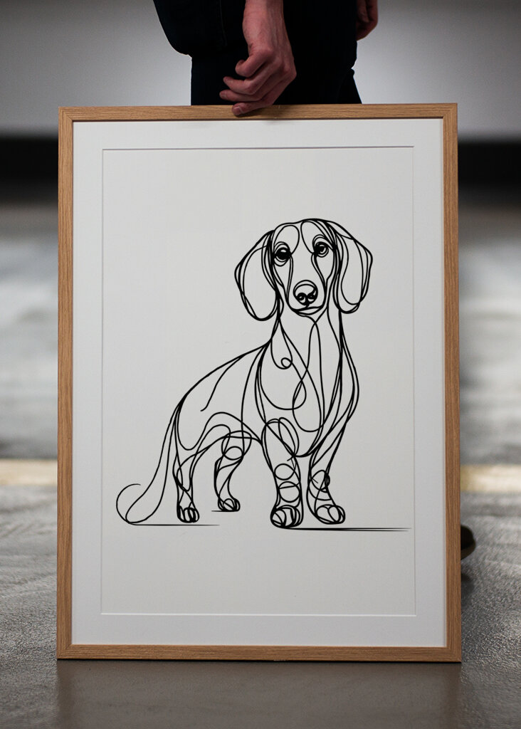 gravhund hund stregtegning