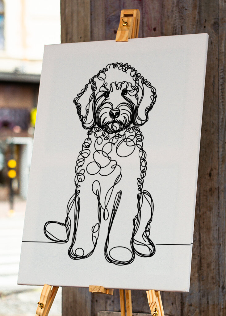 Labradoodle Dog Line Art 