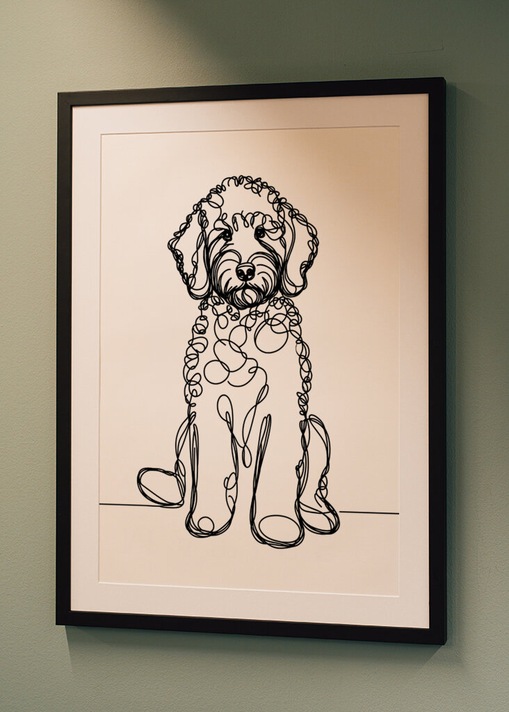 Labradoodle Dog Line Art 